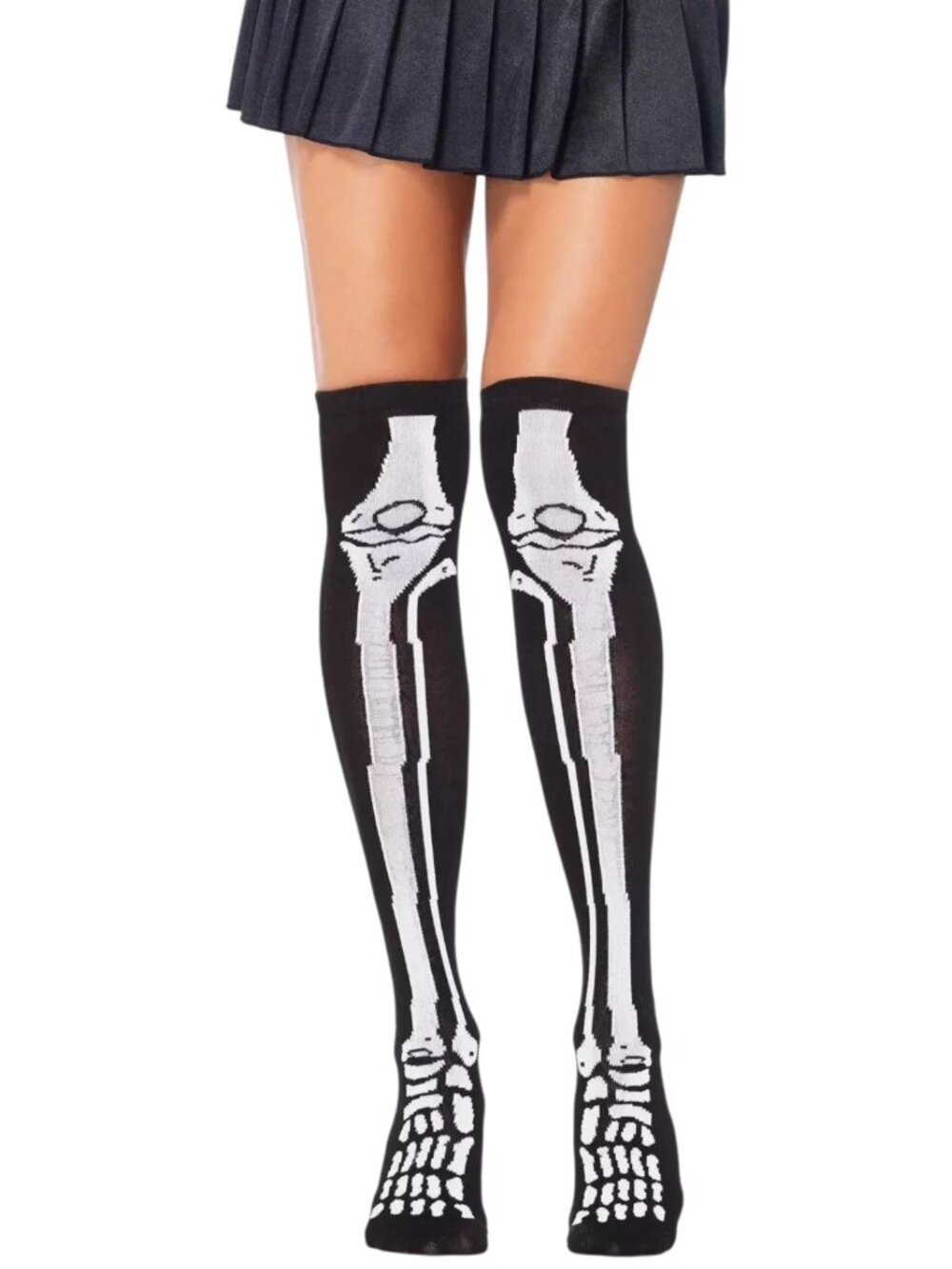 Leg Avenue Skeleton Over-the-Knee Acrylic Socks Halloween Costume OS NWT